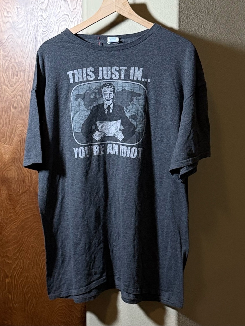 Vintage Style “This Just In… You’re An Idiot” Graphic Tee 2XL